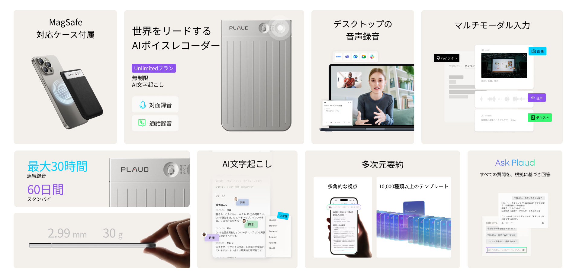 ｜PLAUD ボイスレコーダーの年間プロプランと利用ガイド（実物発送） Plaud Note & Plaud AI 年間無制限プラン【セット】