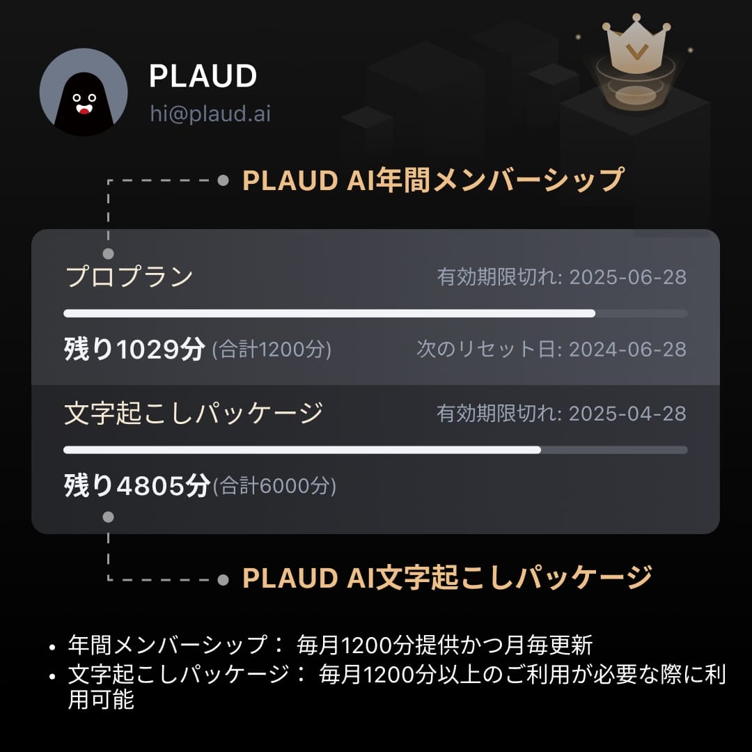 PLAUD AI文字起こしパッケージ 6000分