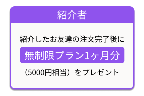 紹介した友人の注文完了で、Plaud Unlimited Plan 1ヶ月分（5000円相当）をプレゼント。